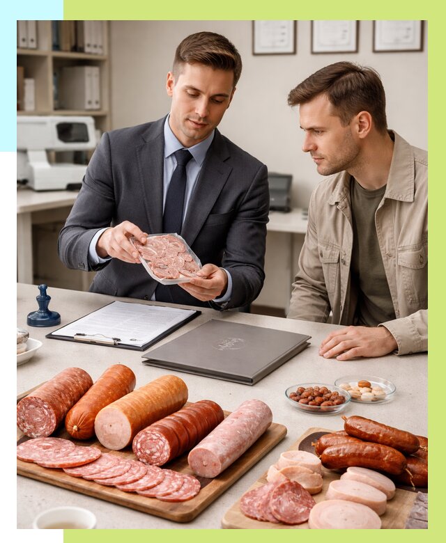 Сертификация колбасных изделий в Ярославле от 7701 р. | Алешин-Рсл